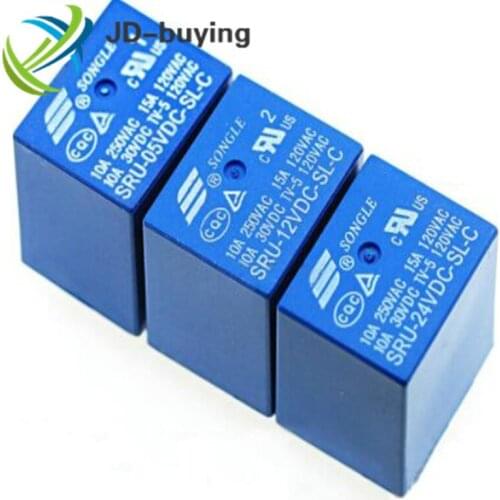 100PCS Power relays SRU-05VDC-SL-C SRU-12VDC-SL-C SRU-24VDC-SL-C 5V 12V 24V T70 10A 5PIN