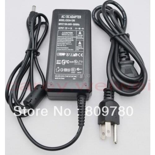 100pcs 12V5A High quality IC solution AC Power adaptor 60W AC 100-240V to DC 12V 5A Power Supply Adapter UK,US,EU,AU plug