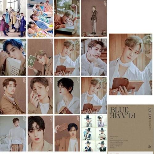 16pcs/set Kpop Astro Members Photo Card New Album BLUE FLAME Card Cha Eun Bin HD Photocard Sticker