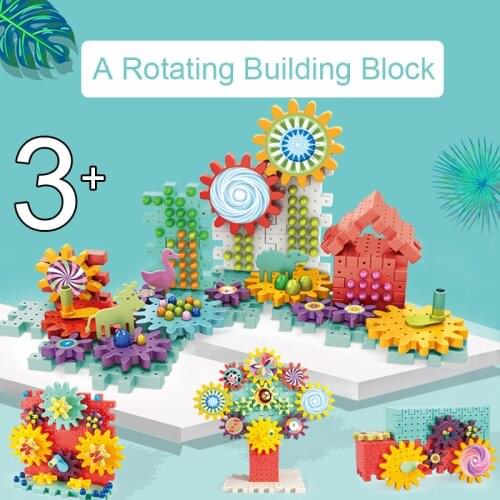 168-368pcs Creative DIY Gear Building Block Toys Set for Children Learning Education Rotating Gear Assembly Model Bricks
