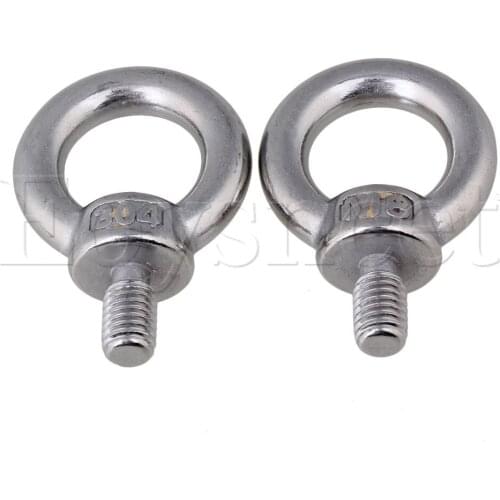 2PCS Silver M8 Ring Shape Screw Bolt Marine Grade 304 Stainless Steel 70