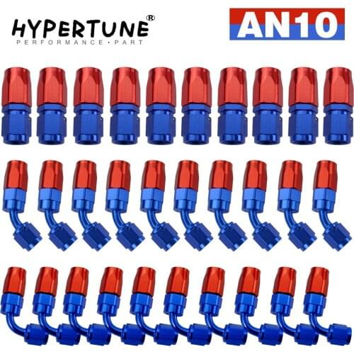 10 Pieces AN10 Oil Fuel Swivel Hose Anoized Aluminum Straight Elbow 45 180 Degree Hose End Oil Fuel Reusable Fitting