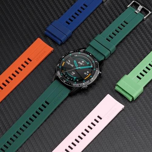22mm watchband For huawei watch gt 2e gt 2 /Amazfit GTR 47mm /honor magic watch 2 46mm strap Silicone For samsung galaxy watch