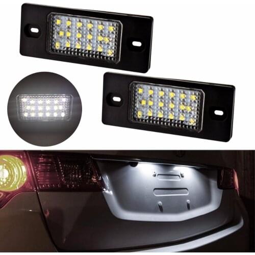 2x White 7000K 18SMD 12V LED License Plate Lights Lamp Set Assemblies for Porsche Cayenne 955 957 for Volkswagen Touareg Tiguan