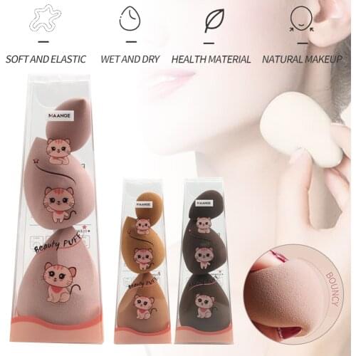 FOR MAANGE Makeup Sponge Eggs 3pcs Foundation Blending Well Bouncy Easy Clean Soft And Comfortable Dry And Wet Use Makeup Tool