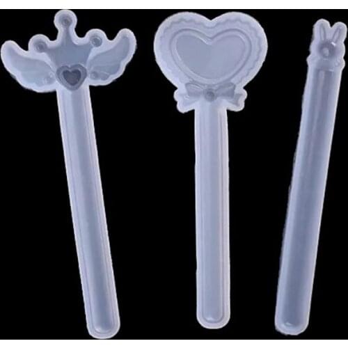 3Pcs Crown Rabbit Wing Straight Ruler Silicone Mold Kit Resin Casting Craft Tool