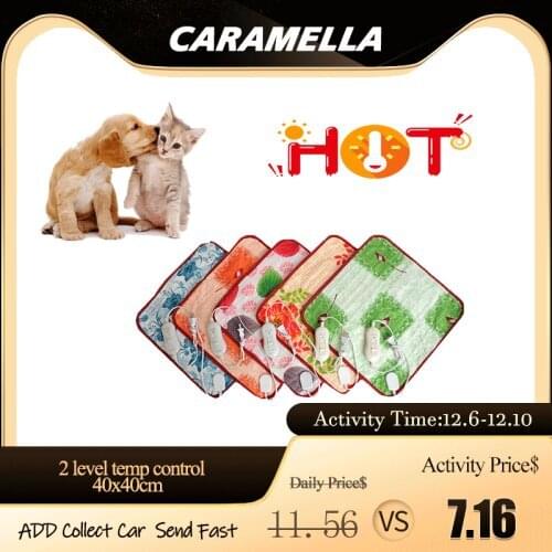 40x40cm 220V 18W 2Gear Pet Electric Heating Pads Heated Blanket Heated Blanket Dog Cats Warmer Mat Dog Bed Cat Bed Random Color