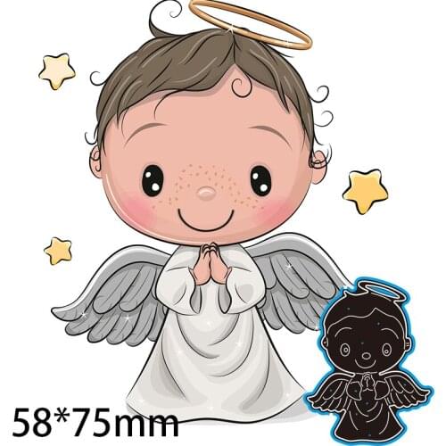 58*75mm Cute Cartoon Angel Baby New Cutting Dies Scrapbook Decoration Embossing Paper Craft Album Card Punch Knife Mold