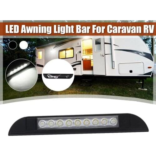 9 LED Awning Light 12V 24V Waterproof 256mm Exterior Caravan Motorhome Strip Lamp