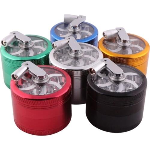 Smoking accessories for weed Hand-operated smoke grinder Zinc alloy 63mm 4-layer manual window metal grinder