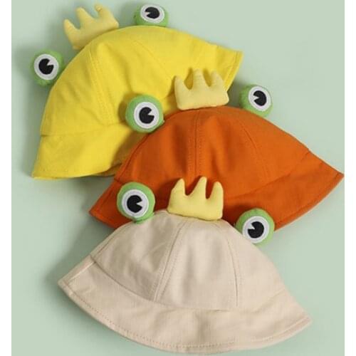 Spring Autumn Kids Baby Frog Hat Panama Beach Girl Sun Sunshade Caps Outdoor 6 Months Infant Toddler Basin Hats 1-2 Years
