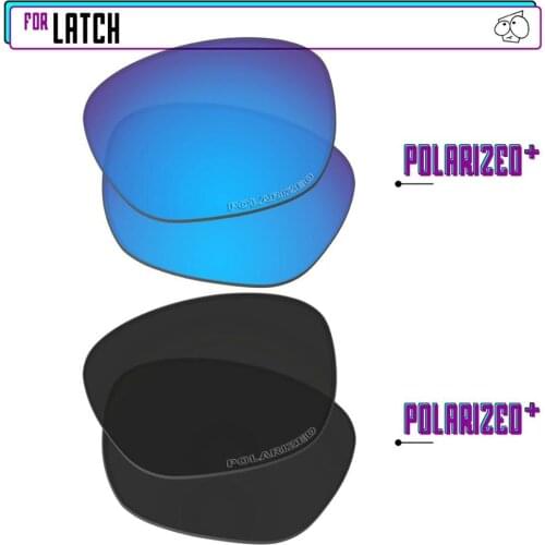 EZReplace Polarized Replacement Lenses for - Oakley Latch Sunglasses - BlackPPlus-BluePPlus