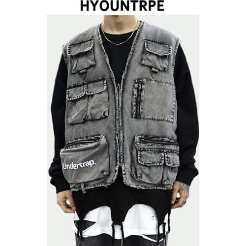 Мужские джинсовые жилеты HYOUNTRPE China At AliExpress