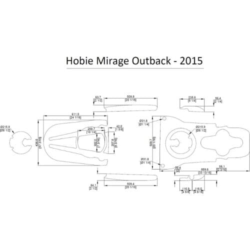 2015 Hobie Mirage Outback Kayak Boat EVA Decking Mat Pads Kit 1/4"