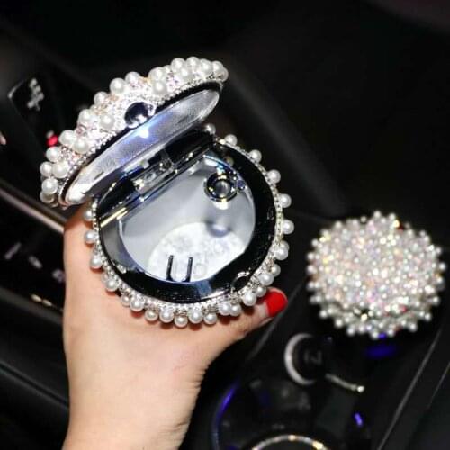 Korea style pearl diamond led lighting multifunction car interior decoration automobile car ashtray