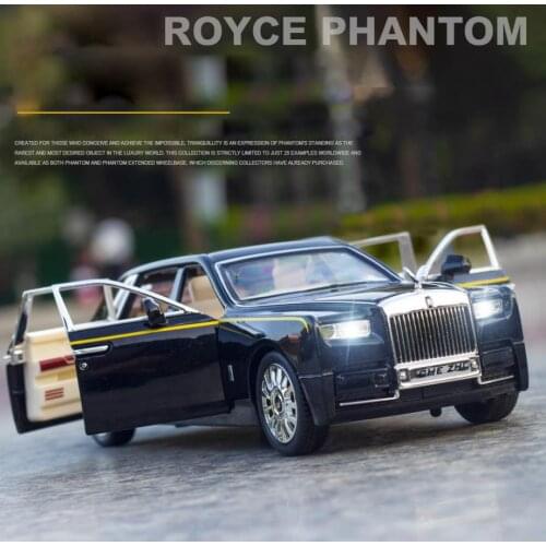 Hot 1:24 scale wheel Rolls Royces Phantom metal model diecast car pull back toy colleciton with light and sound for boys gift