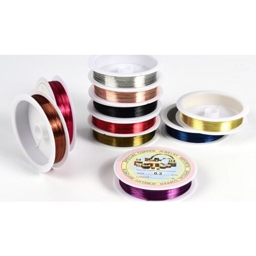 0.3 0.4mm 10 Colors High Quality Copper Wire Beading Cord String Findings Diy Craft Beading Wire Accessories For Jewelry Making