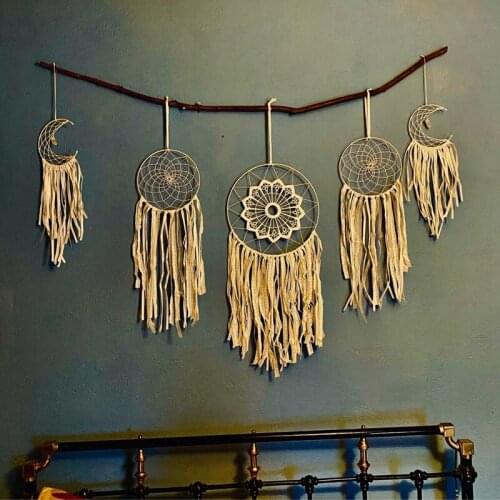 MLGB 5 Pack White Dream Catcher Boho Room Decoration Nursery Decor Wedding Decoration Valentines Day Gift Wall Hanging Decor