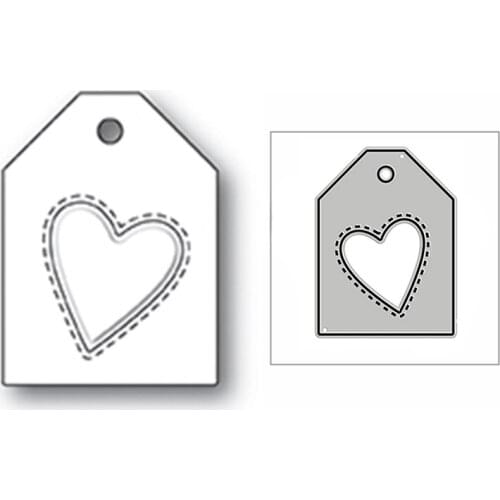 New Love Heart Tag Bookmark 2020 Metal Cutting Dies for DIY Scrapbooking and Card Making Decorative Embossing Craft No Stamps