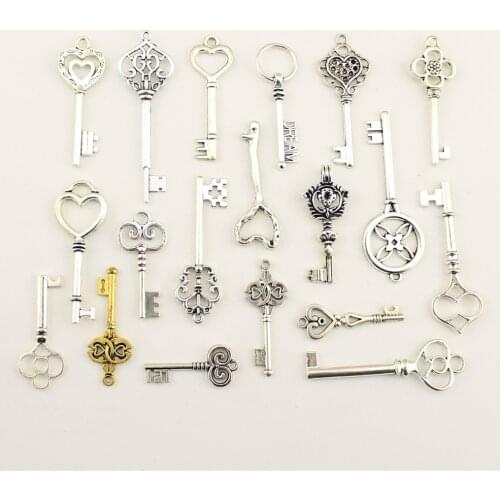 New Vintage Key Charms Pendants Diy Jewelry For Necklace Bracelet Making Accessaries
