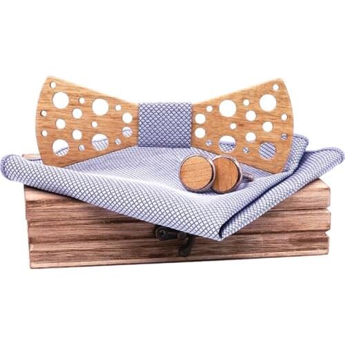 New Paisley Wooden Silver Bow Tie Mens Plaid Bowtie Wood Hollow carved cut out Floral design Fashion Novelty Mustache ties T259