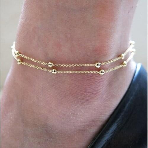 Anklets for Women Multi-layer chain Foot Jewelry Summer Beach Barefoot Bracelet ankle on leg Ankle chain Bohemian Accessories