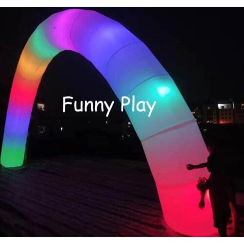 Lighting airgate Factory Outlet Oxford Cloth Mall Opening Festival Promotional Night Run Decoration LED Inflatable Arch