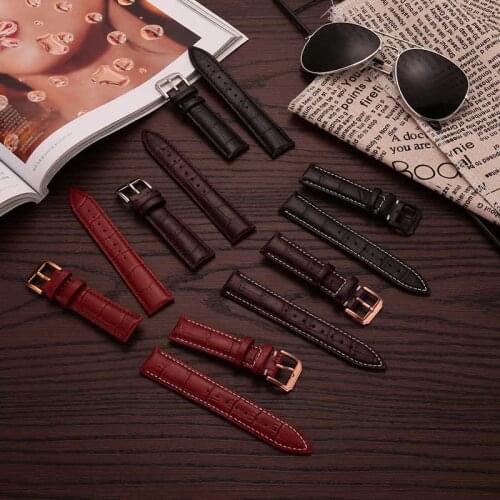 Wholesale High quality 50PCS/lot 22MM genuine leather watch band watch strap watch parts-black brown,coffee color-0201107