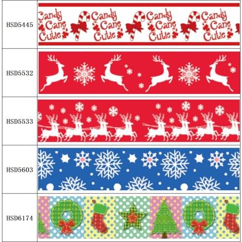 22MM 25MM 38MM 50MM 75mm Printed Pattern Christmas on Grosgrain Ribbon for diy ribbon