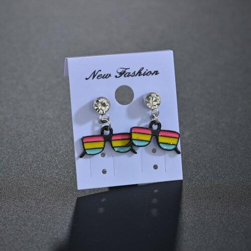 Crystal Candy Sunglasses Ear Studs Clolorful Glassess Earrings Dangle Earring Fashion Jewelry Women Accessories Gifts