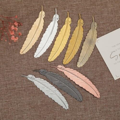 Cute Creative Feather Metal Bookmark Stationery Bookmarks Book Clip Office Accessories School Supplies Gift For Dropshipping