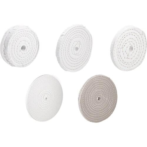 Uxcell 4Pcs Buffing Polishing Pad Wheel Cotton for Manifold Aluminum Stainless Steel Chrome wood plastics ceramics glass