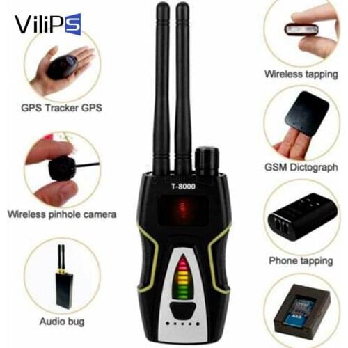 Vilips Anti- Spy Wireless RF Signal Detector Camera Detect GSM Audio Finder GPS Scan Detector Anti Candid Camera Signal Scanner