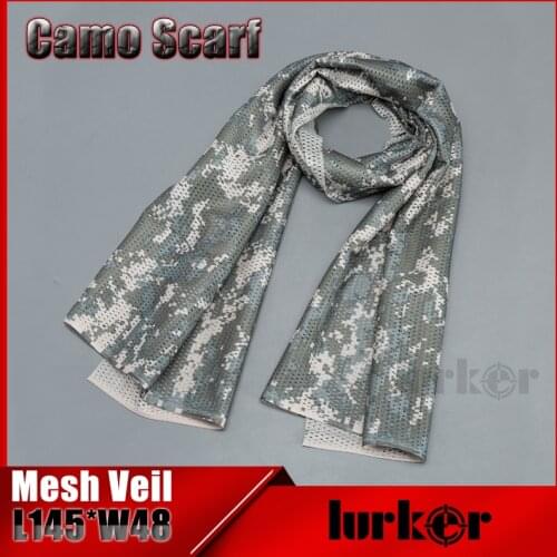 Military Tactical Camouflage Scarf Mesh Outdoor Hunting Breathable Headband Mesh Scarf Jungle Muffler Camping Hiking Men Scarf
