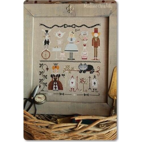 Embroidery Alice nel Paese Delle Meraviglie Counted Cross Stitch Pattern with 100% Cotton Flosses & Free Shipping for Home Decor