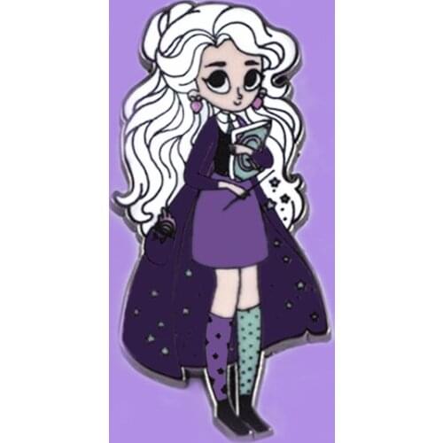 Hogwartss School of Witchcraft and Wizardry and Magic Witch Luna Lovegood Hard Enamel Pin Fashion Retro Navy Girl Brooch Jewelry