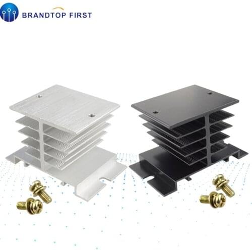 1pc Single Phase Solid State Relay SSR Aluminum Heat Sink Dissipation Radiator Newest,Suitable for 10A-40A relay with 2 mouting