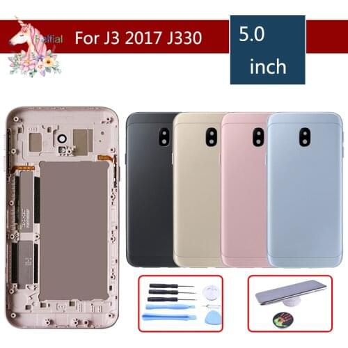 10pcs For Samsung Galaxy J3 2017 J3 Pro J330 J330F J3 pro Housing Battery Cover Door Rear Chassis Back Case Housing Replacement