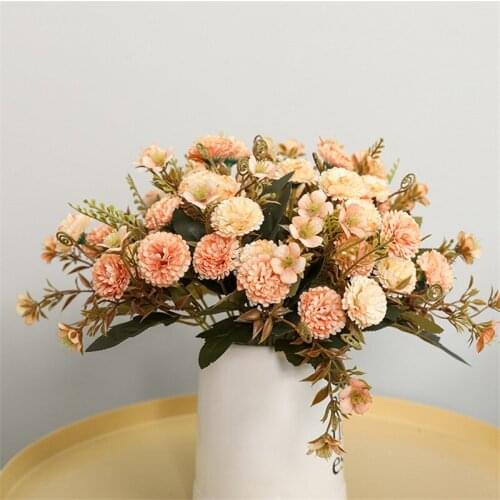 11 Heads Artificial Flowers Silk Carnations Bouquet Christmas Wedding Party Room Decorations Mothers/Teachers' Day Gift