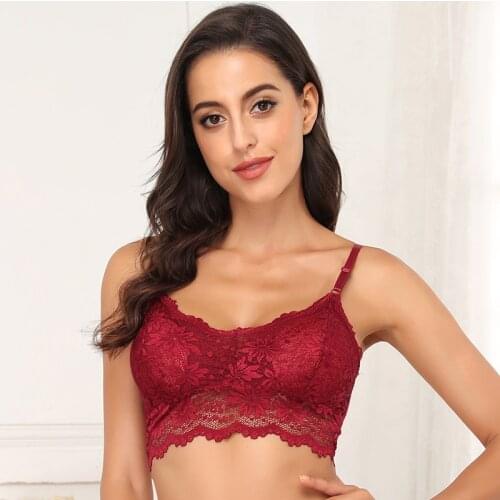 2020 New Arrival Women Push Up Wireless Lace Bra Top Women Plus Size Bralette Underwear Lingerie Full Cup
