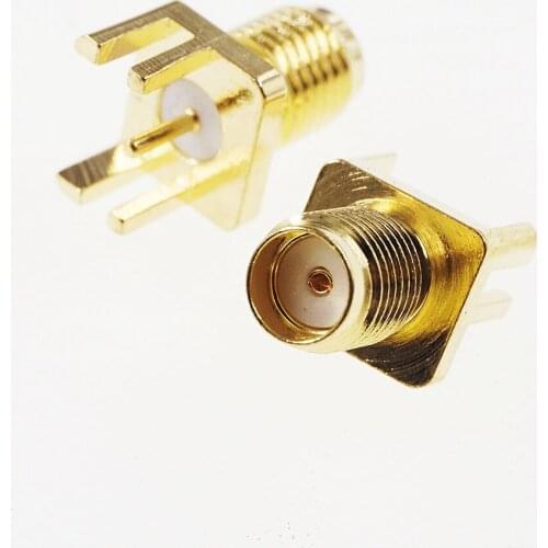 5pcs Gold Plate SMA Jack Receptacle Female Socket 50 Ohm Board Edge End Launch Solder Tab coaxial RF connector SMA-ke