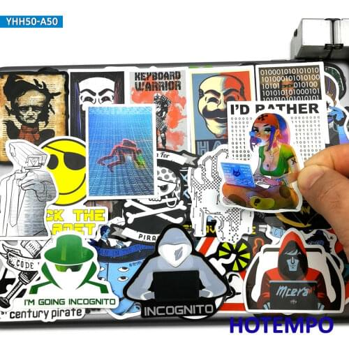 50pcs Hackers Style Programming Internet Html Software Geek Stickers for Mobile Phone Laptop Suitcase Skateboard Decal Stickers