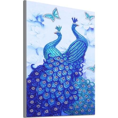Diamond embroidery circle diamond special shape cartoon painting beautiful peacock rhinestone crystal painting home decoration