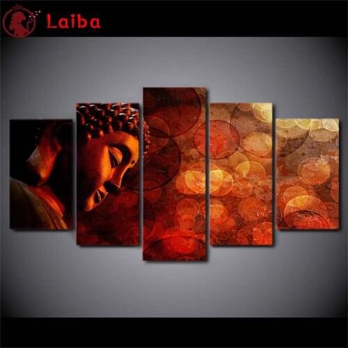 Diamond painting Hot selling home art, religious Buddha statues diamond embroidery full square/round drill puzzles5pcs