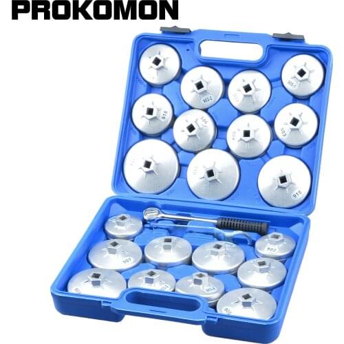Oil Filter Aluminium Wrench Cup 23pcs/Set Aluminum Oil Filter Removal Cap Wrench Car Garage Tool