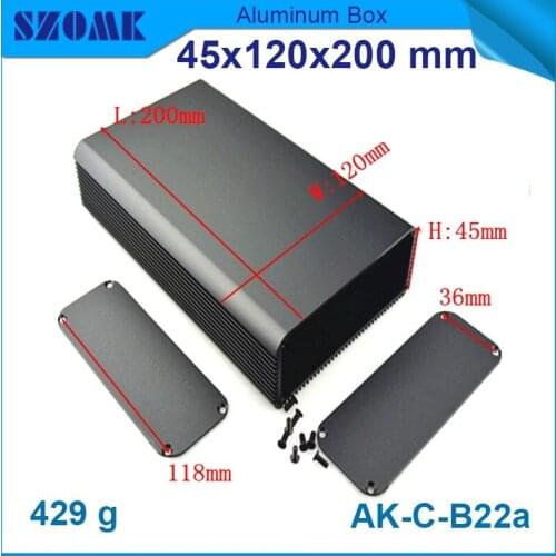 10 pcs Szomk Aluminum Extrusion Profile Aluminium Electronics Enclosures Black Case Instruments 45(h)x120(w)x200(l) mm
