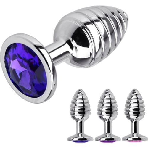 Adult Products Thread Anal Plug Anal Massager Metal Spiral Beads Stimulation Sex Toys For Woman Men Stainless Steel Butt Plug