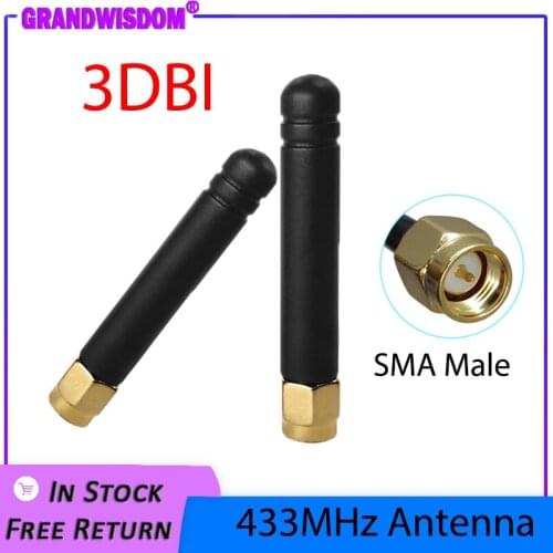 433MHz Antenna 3dbi SMA Male Connector Plug 433 MHz Directional Antena Small Size Waterproof Antenne for Lorawan watermeter