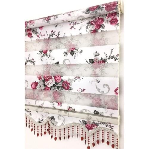 FREE SHIPPING (Floral) Zebra Roman Roller Blinds Curtain Decor Double Layer Office Home Living Room Window Kitchen Bedroom