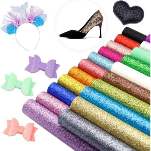20*33cm Shimmer Glitter Faux Leather Sheets Vinyl Fabric Synthetic Faux Hairbow Fabric DIY Accessories Earrings,1Yc1947